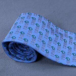 Vineyard Vines Silk Tie Blue Sacred Heart Logo Custom Collection Mens